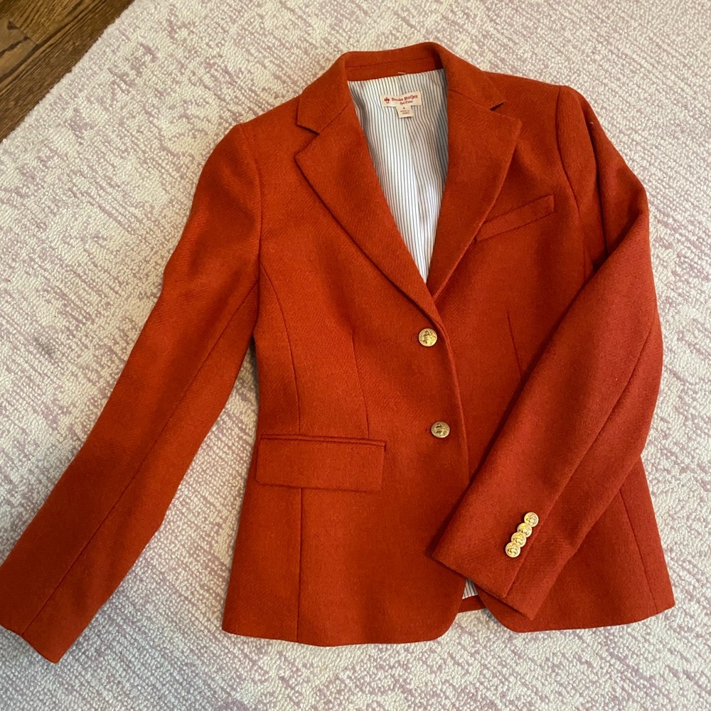 Brooks Brothers orange wool blazer.